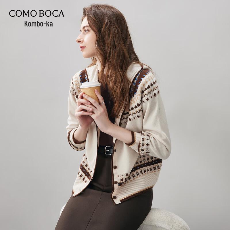 

Women s Fair Isle Jacquard Hooded Wool Cardigan M