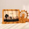 7-inch Windmill Ferris Wheel Photo Frame Desktop Pen Holder Imitation Wood Grain Home Decoration Desktop Ornaments Holiday Gifts