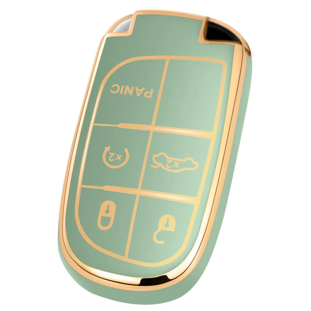 Soft Car Key Fob Cover Fit For Jeep Grand Cherokee Renegade Chrysler Dodge Ram Durango Charger Challenger Journey Dart
