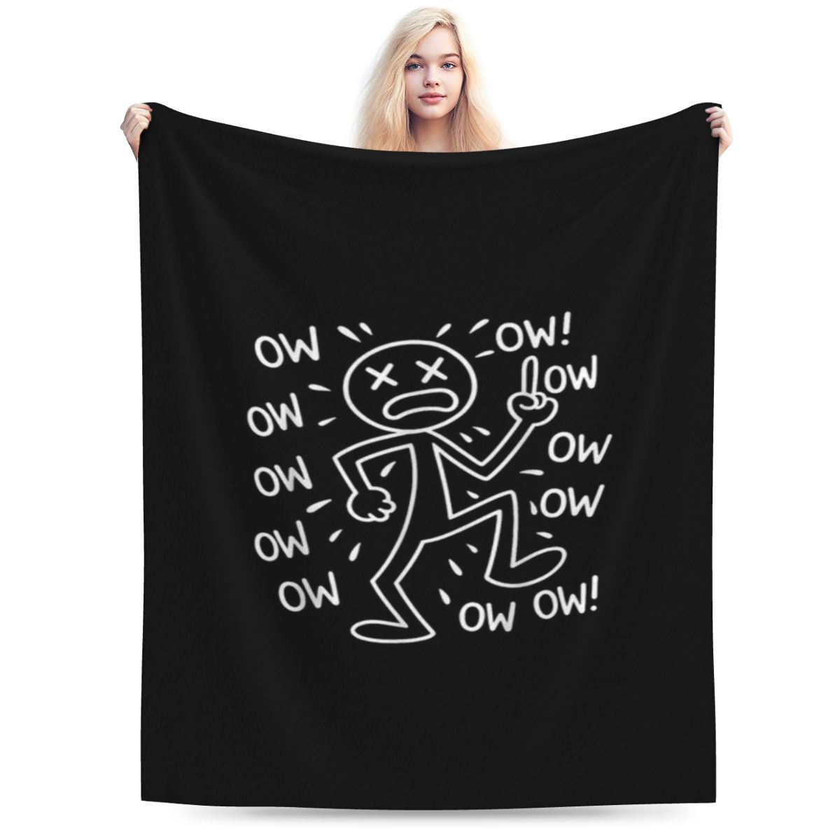 

Ow Ow Ow Comedy Stick Character Funny Chronic Pain Custom Comfortable Party An UltraSoft Micro Fleece Blanket 75x100cm 30x40in