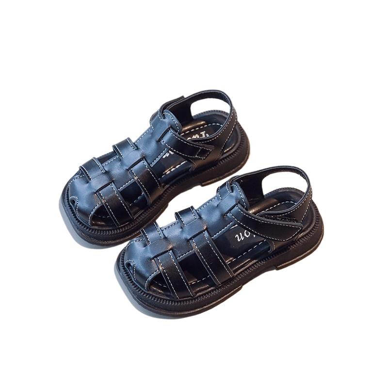 Children Beach Shoes Hollowed-out Breathable Kids Sandals T-strap 2025 Summer New Boys Girls Princess Shoes Soild Color