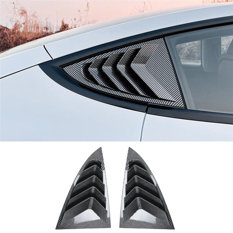 Rear Car Window Shutter Cover For Tesla Model 3 Highland 2024 Louver Side Vent Trim Triangle Accessories