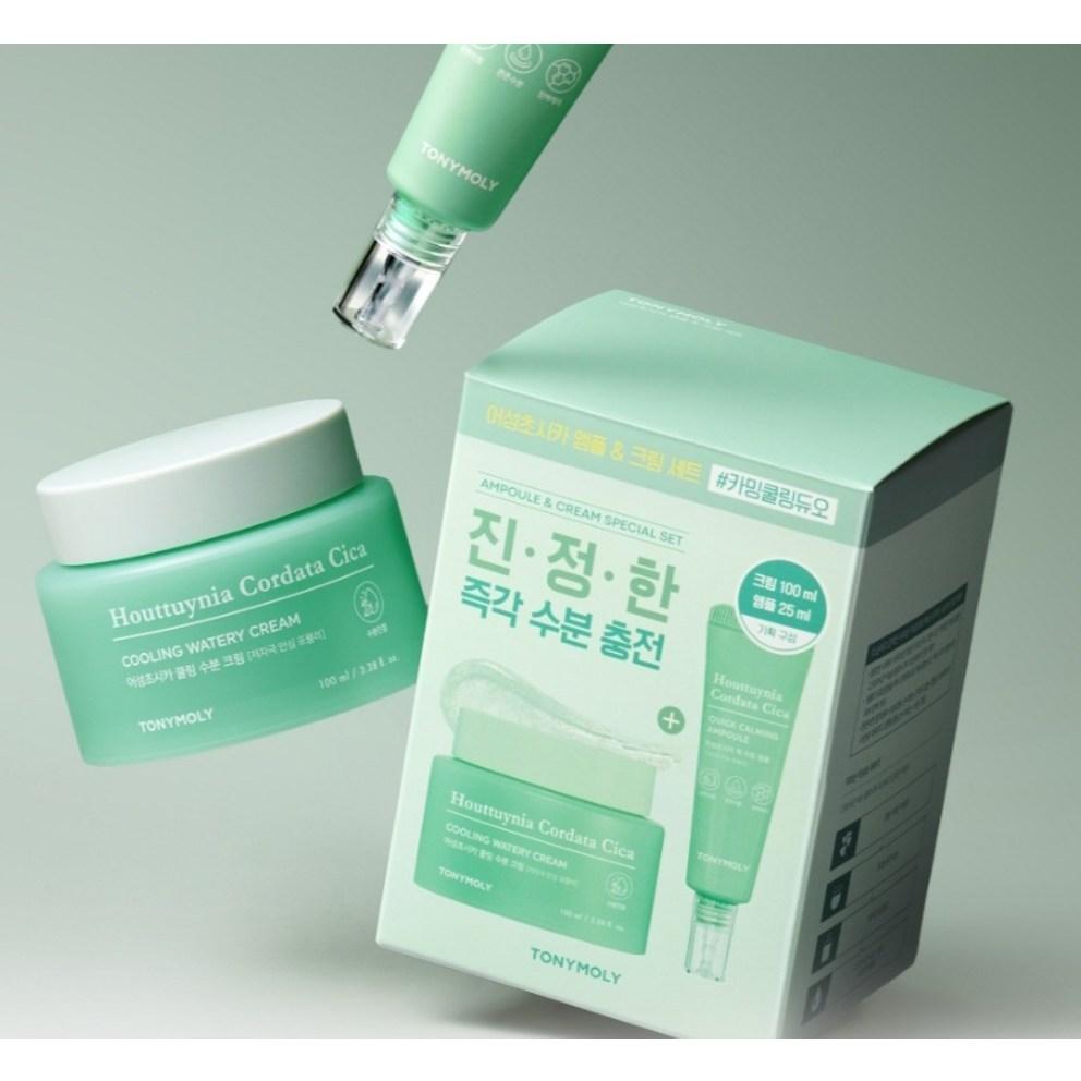 TONYMOLY Houttuynia Cordata Cica Ampoule & Cream 2-Piece Set, 6 Units