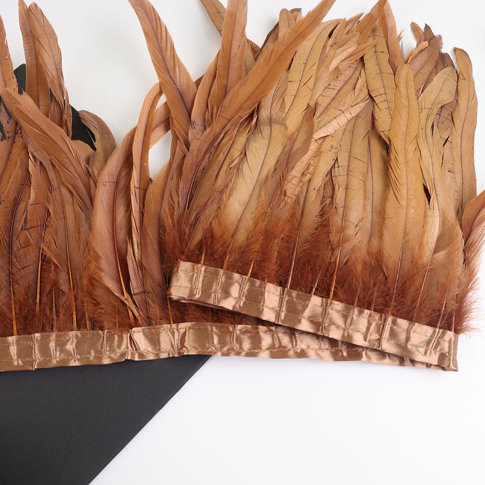 10Meters Rooster Tail Feathers Trim 25-30Cm Coque Feathers Trimming For Handiwork Crafts Carnival Dress Skirt Costumes Plumes