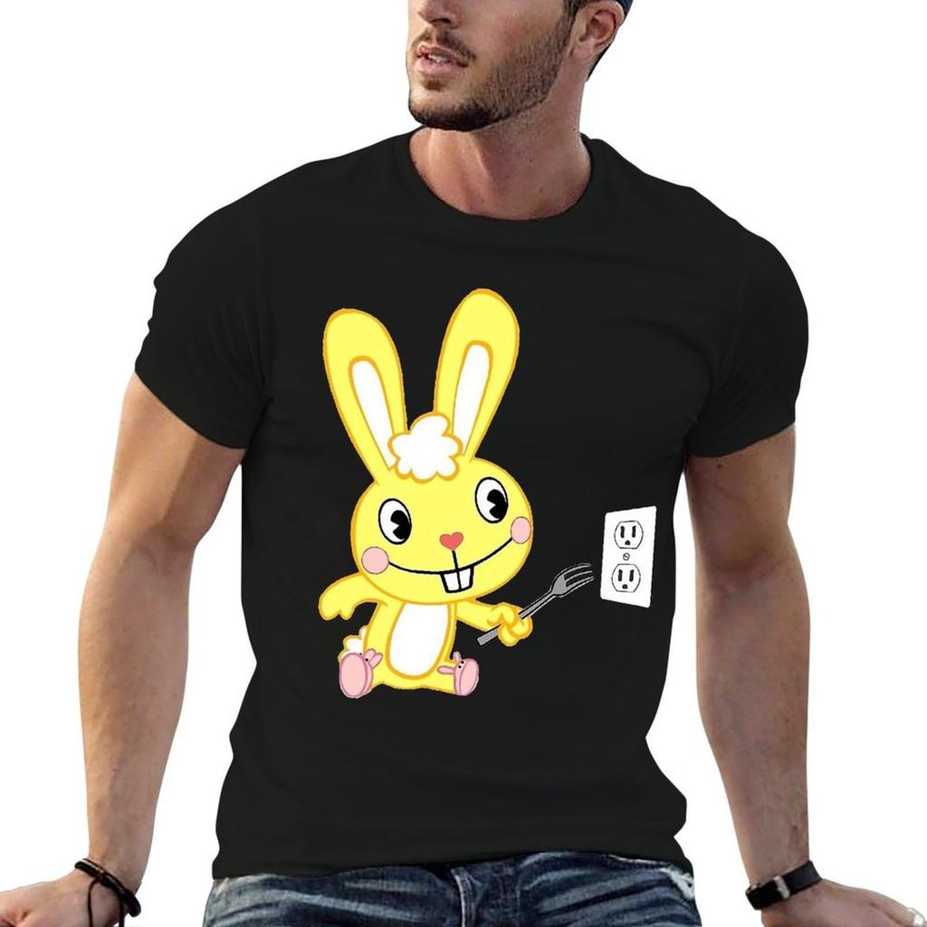AI LI DA Happy Tree Friends T Shirt Happy Tree Friends T Shirt Cuddles Cartoon Print Cotton Short Sleeve Tee Shirt Oversized Fun Tshirt