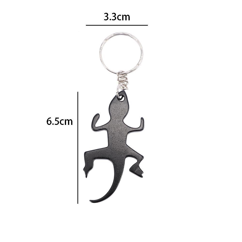 Cartoon Creative Beer Lizard Shape Aluminum Keychains Bottle Opener Corkscrew Openers Keys Ring