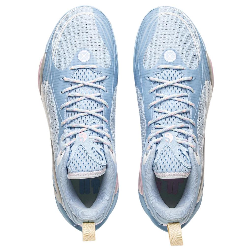 Li Ning Wade DLO 1 Comfortable Lightweight Sports Synthetic Leather Breathable Rebound Low Top Basketball Shoes Men Sneaker Ice-River-Blue ABPV009-9