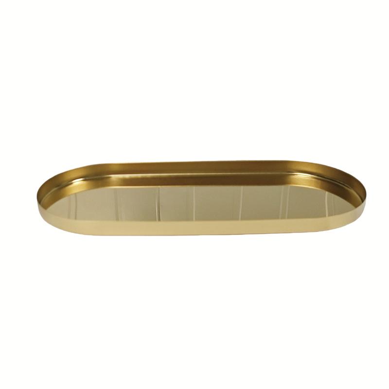 Nordic Light Luxury Jewelry & Cosmetics Storage Tray with Mirror for Desktop Decor and Aromatherapy
