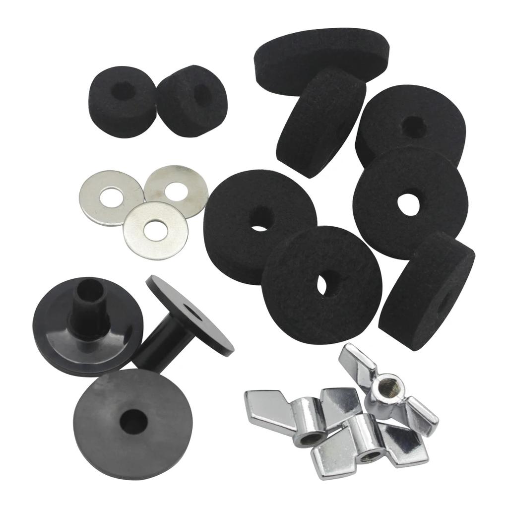 LADE Cymbals Stand Sleeves Felts Pad 18 Pcs Set With Washer Base Wing Nuts Replacement For Drum Hi-Hat Cymbal Stand Accessory