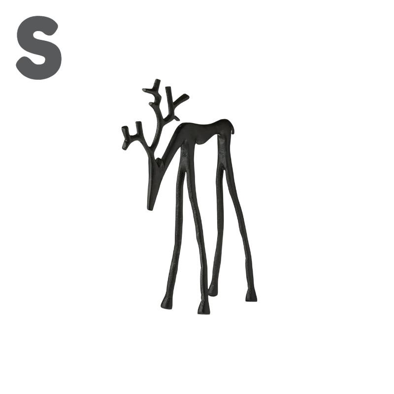 

1pc Classic Elegant Black Letter Deer Figurine - Christmas Tree Topper & Year-Round Decor, Durable Plastic Home Gift