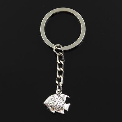Fashion Fish Goldfish 16x17mm Pendant 30mm Key Ring Metal Chain   Men Car Holder Gift Souvenirs Keychain