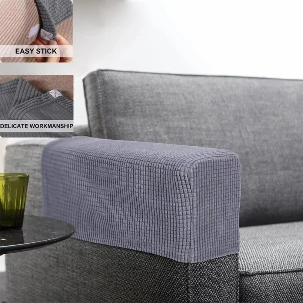 2Pcs Anti-Slip Jacquard Sofa Arm Covers Dust-Proof Armchair Slipcovers  Household