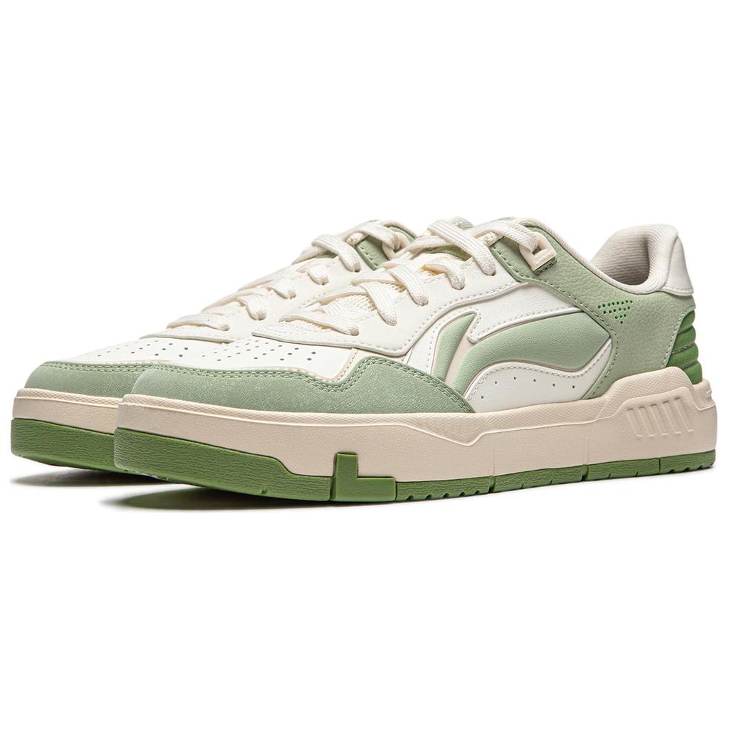 Li Ning Common 80s Soft Rebound Thick Sole Comfortable Versatile Non-Slip Wear-Resistant Low-Top Skate Shoes Women sneaker Light-Green AGCU084-4