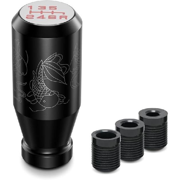 Racing JDM Type-R Style 5 Speed Manual Universal Gear Shift Knobs Adapters Included Fit Compatible With Mazda Tacoma STi Nismo 2004 Honda Accord