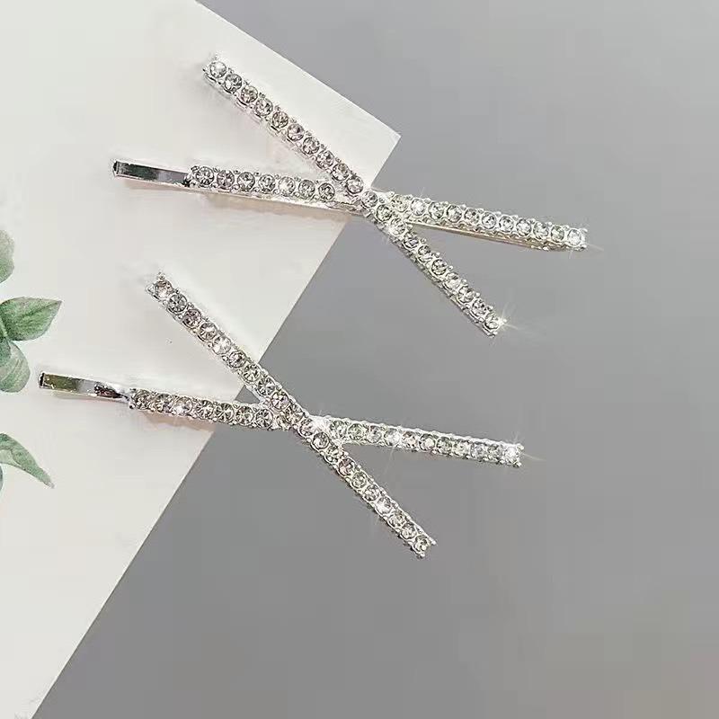 4 Stück Glitzernder Diamant Ein Wort Clip Gold Silber Haarspange Seite Gebrochene Haarspange Temperament Dekoration Haarschmuck