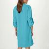 Women's Cotton Linen Casual V-Neck Discount Long Sleeve Dresses