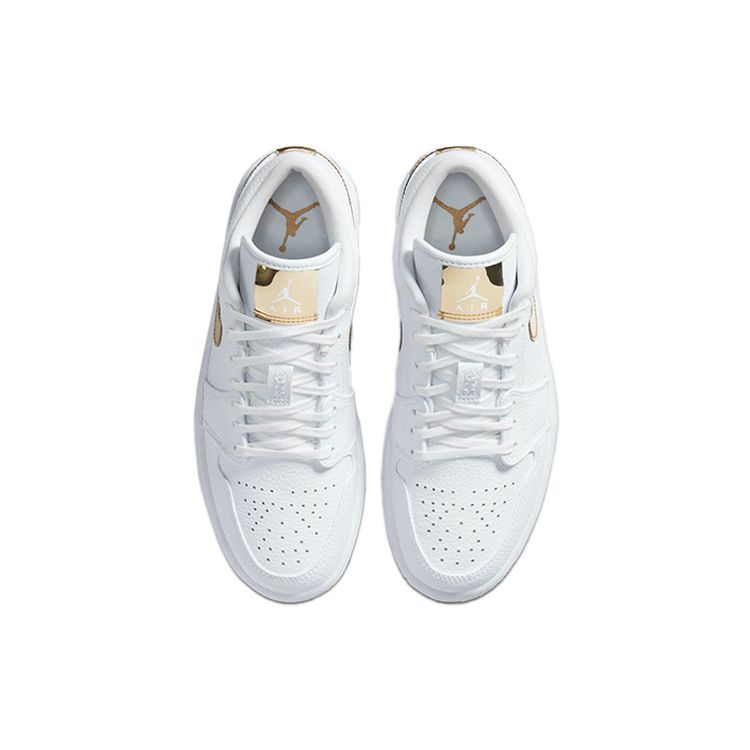 Air Jordan 1 Retro Low White Metallic Gold Women Sneakers CZ4776-100