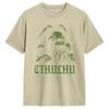 Japanese Cthulhu Sea Creature Artwork TShirt for Unisex Funny Pure Cotton Tees Round Collar Short Sleeve T Shirt Plus Size