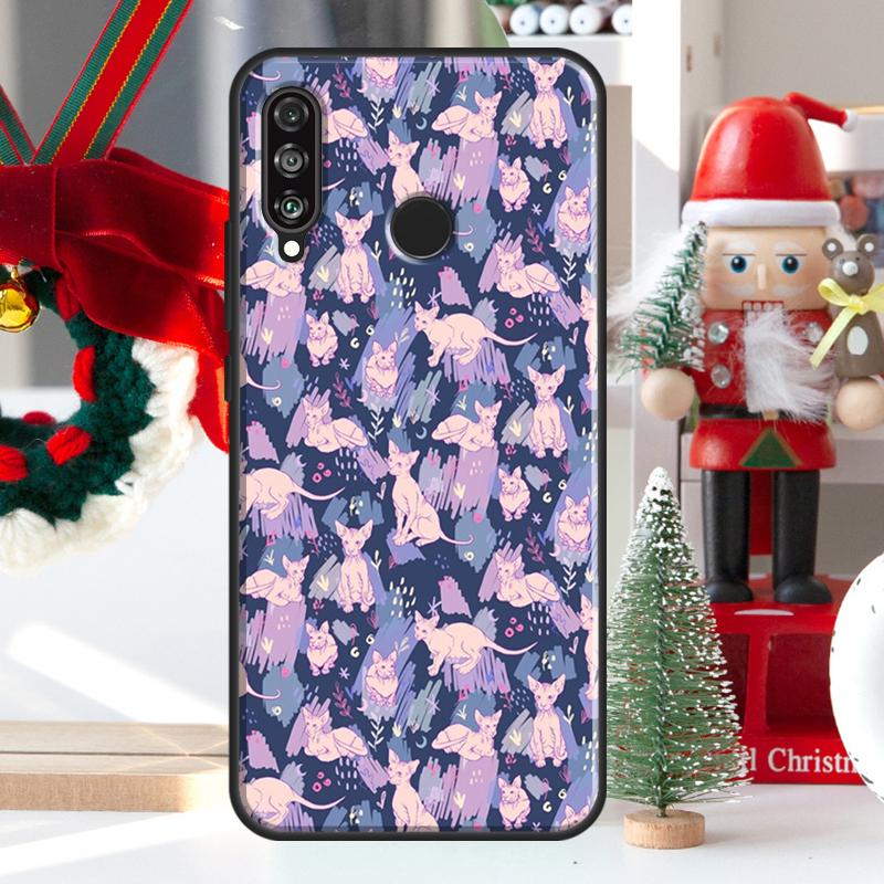 Sphynx Cat For Huawei Nova Y73 Y60 Y70 Y90 Y72 Y61 Y91 7i 8i 11i 12i 12s 9 10 SE P20 P30 P40 Lite Case