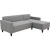 BOB 4-seater Fixed Corner Sofa - Mouse Fabric - Reversible - L 197 X D 117 X H 65 Cm