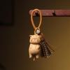 Beech Wood Carved Kitten Pendant - Cute Hanging Ornament & Creative Wooden Accessory
