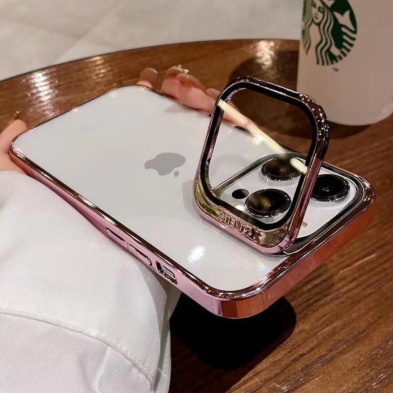 Für Apple 17promax Handyhülle 16 Galvanisierte Unsichtbare Halterung 15Pro Rundumschutz Hohe Transparenz 14 Hülle