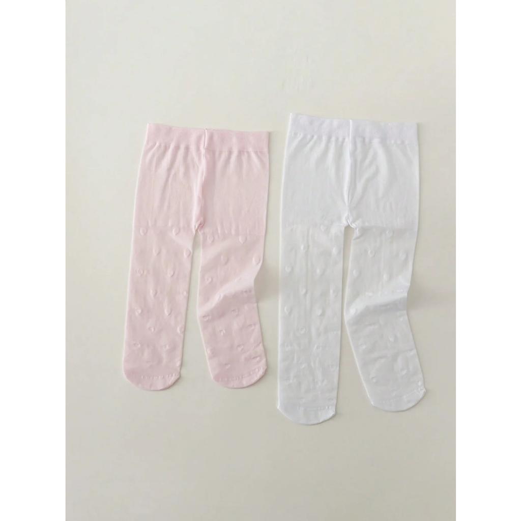 2 Pairs of Baby Girls Pantyhose Children Summer Thin Leggings Love Heart Mesh Stockings Little Princess White Tight Soft Hosiery