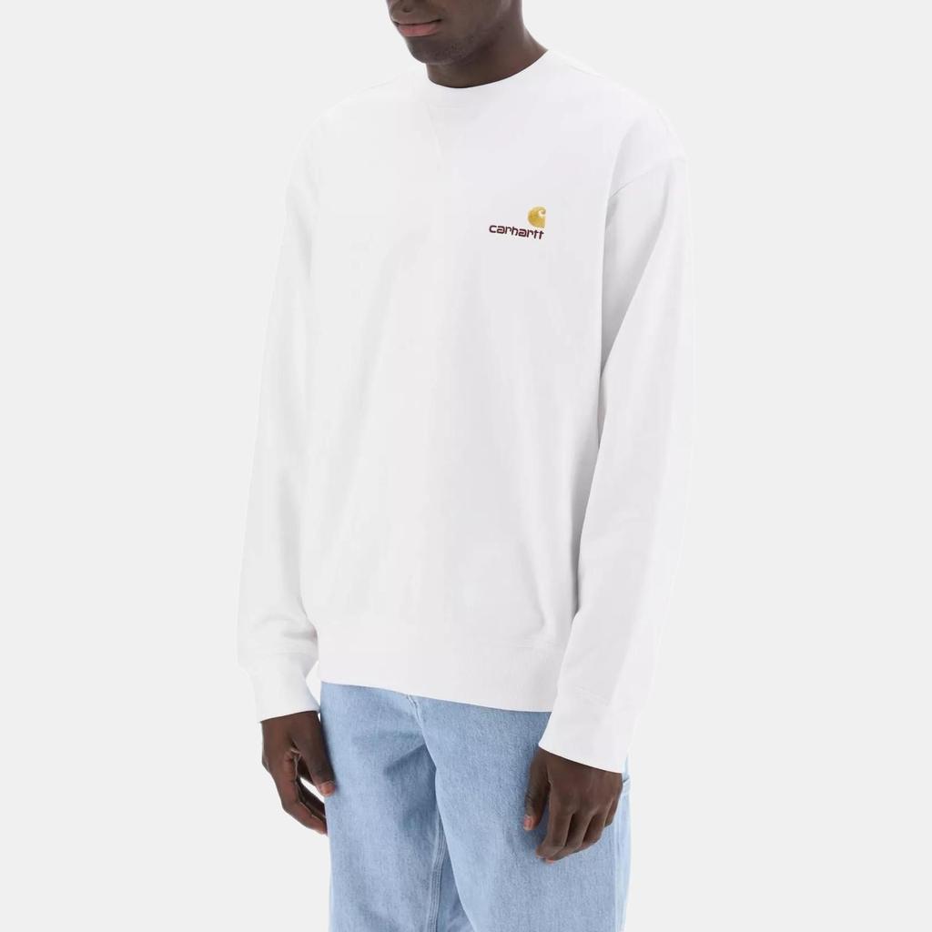 Carhartt WIP American Script Sweatshirt Loose Fit Crewneck Embroidered Logo Long Sleeve Simple Casual Everyday Versatile Comfortable I025475-02-XX
