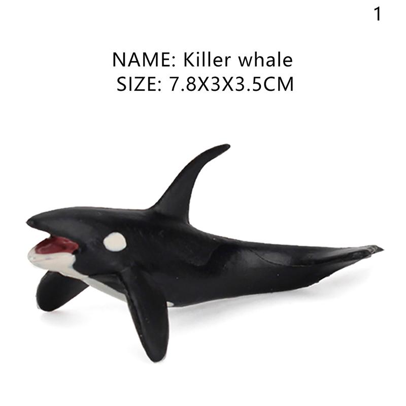 Simulation Marine Life Action Figures Ocean Animal Model Educational Toys Cake Topper,Collection Gift Shark Dolphin Hammerhead