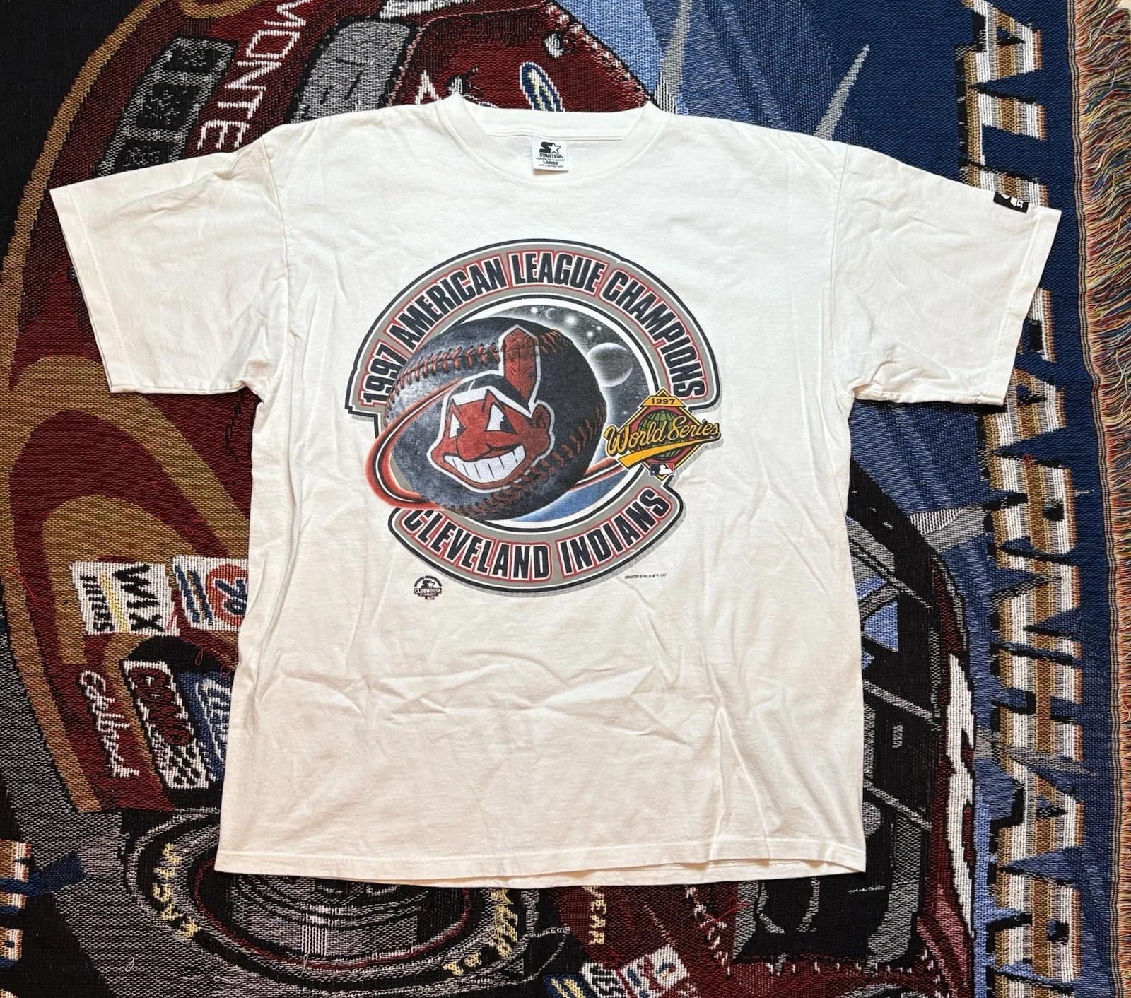Vintage Cleveland Indians Shirt Starter 1997 American League Champions M