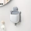 Cute Hanging Bathroom Storage Basket With Hook Punch Free Wall Mounted Plastic Box Durable Storage Container