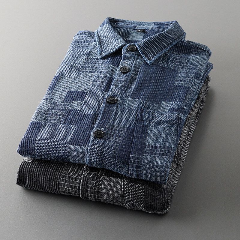 Retro Long-Sleeved Export Plaid Shirt