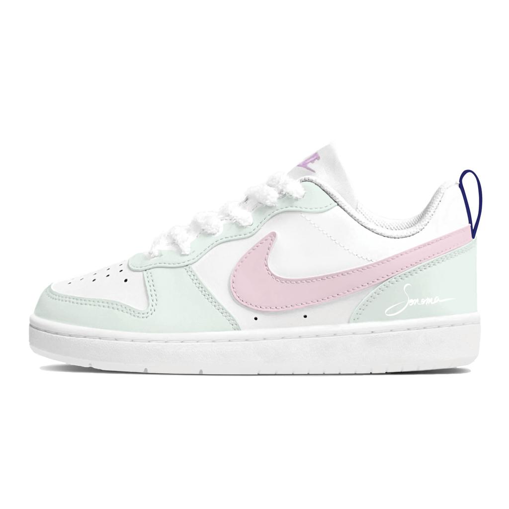Nike Court Borough Ganzjahres-Milch-Cyan Niedrige Skateboard-Schuhe Damen Grün Rosa FV8120-141(Team1121-)