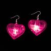 Fashion LED Lights Dangle Earrings Light Up Heart Drop Earring Unique Valentines Charm Hook Earrings Statement Jewelry