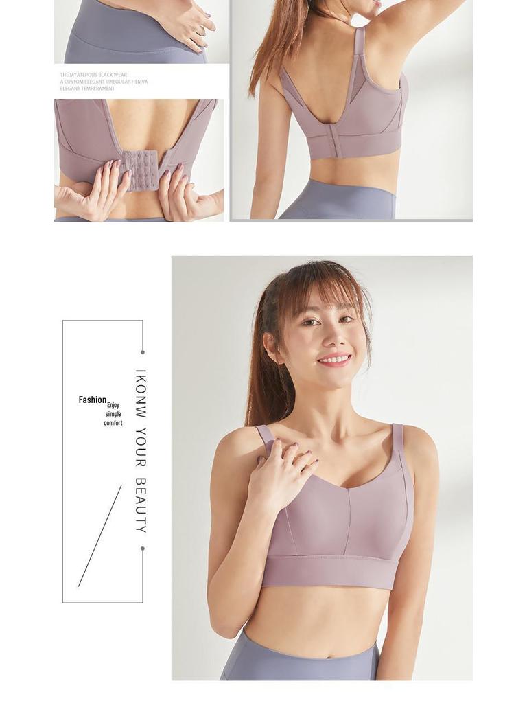 Plus Size High-Impact Sports Bra with Push-Up & Beautiful Back Design - Shockproof, Quick-Dry Yoga Tank Top