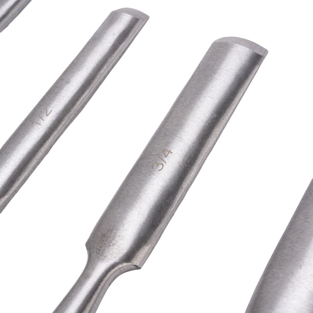 4 Pcs Wooden Handle Woodworking Gouge Tools Carbon steel Firmer Gouge Chisel  Camp