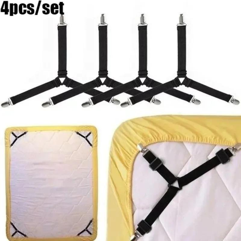 4pcs Nylon Skid Elastic Band Retaining Clip For Fixed Bedspreads Sheets Coverlet