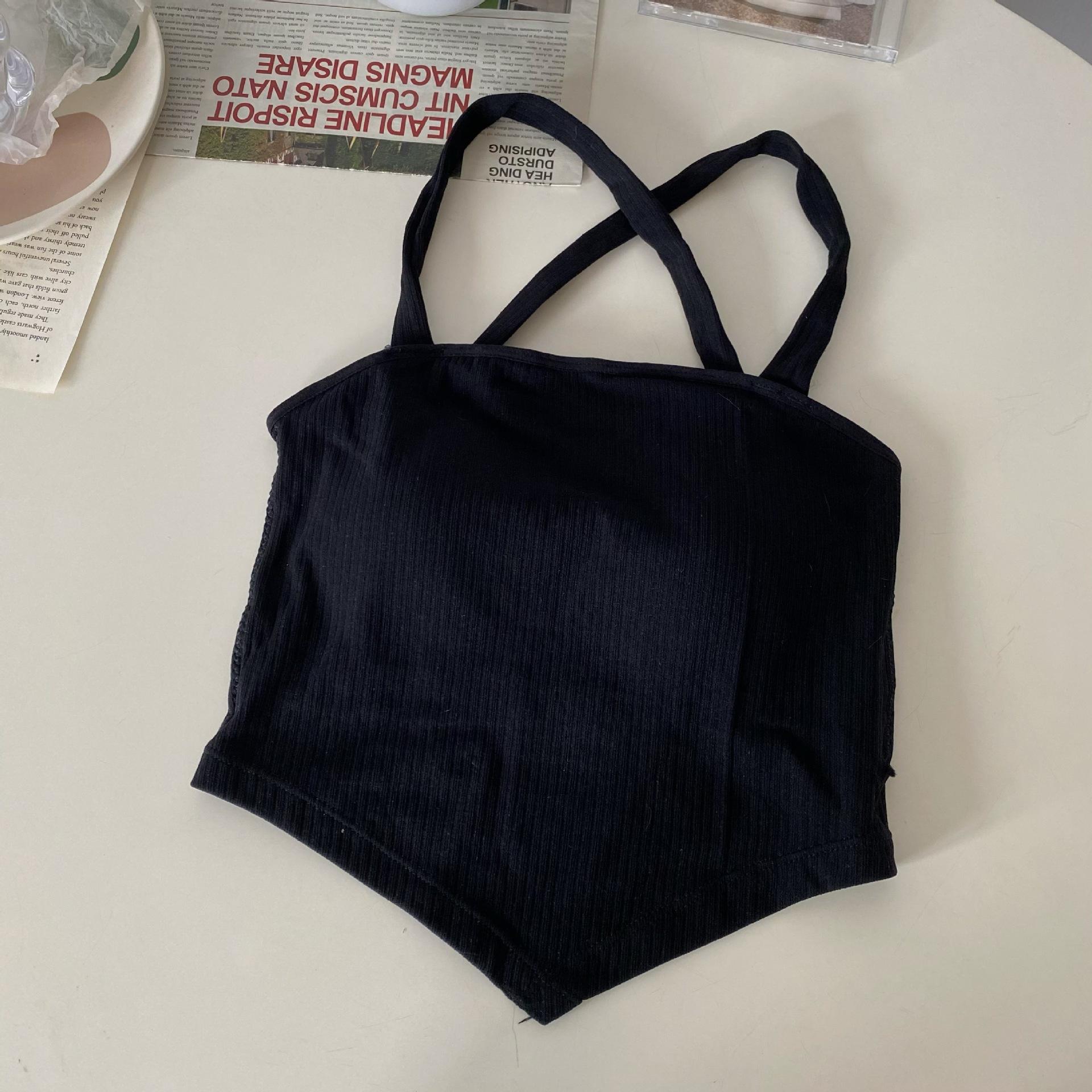 

Новый дизайн Sense Niche Outside Wearing Unique Chic Spice Girl с безрукавным крестом Beautiful Back Halter Vest для женщин One size