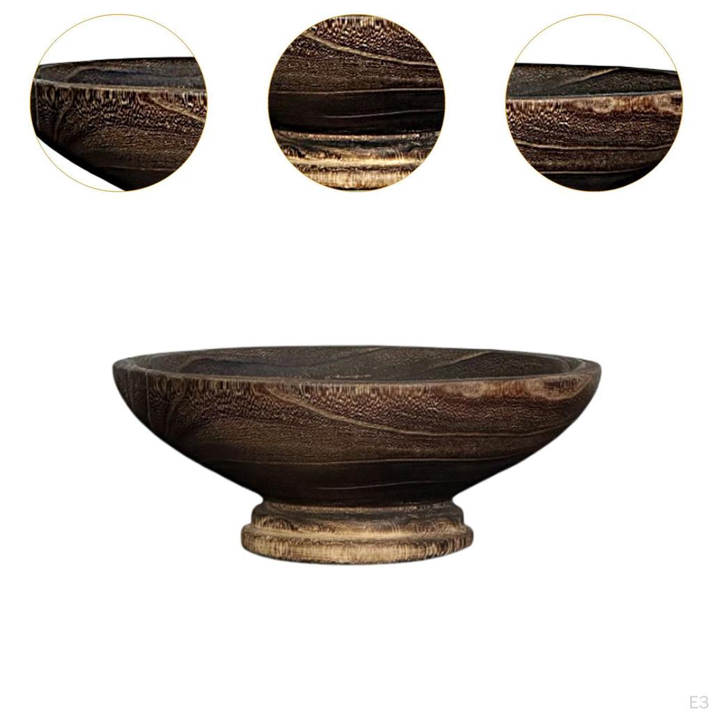 Tigela Decorativa com Pedestal Madeira Café da Manhã Bolo Exibição Servidor Bandeja de Madeira Fruta