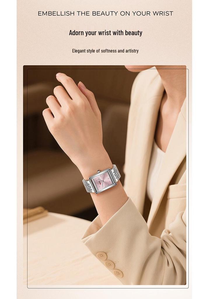 Oufani Women's Waterproof Roman Square Quartz Wristwatch