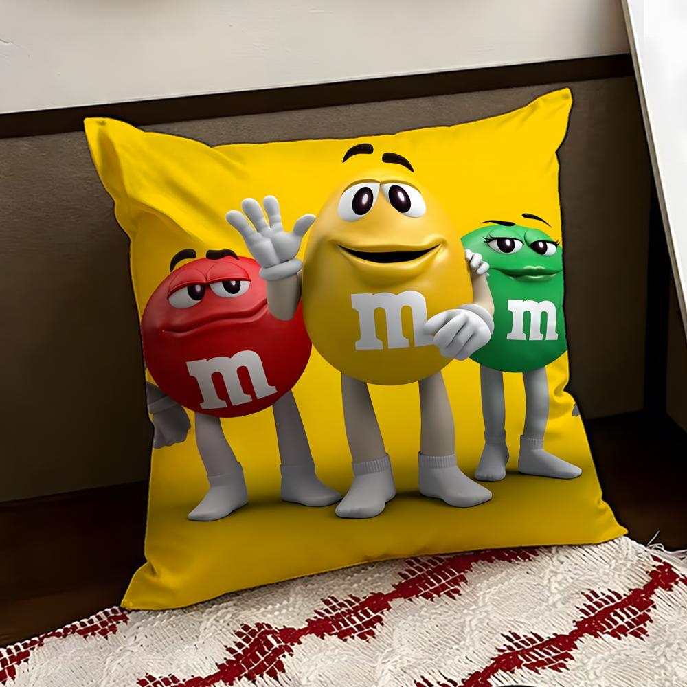 cartoon MMMs Cushion Cover Reversible Soft Durable Pillow Cover Home Car MultiScene Use for Daily Comfort