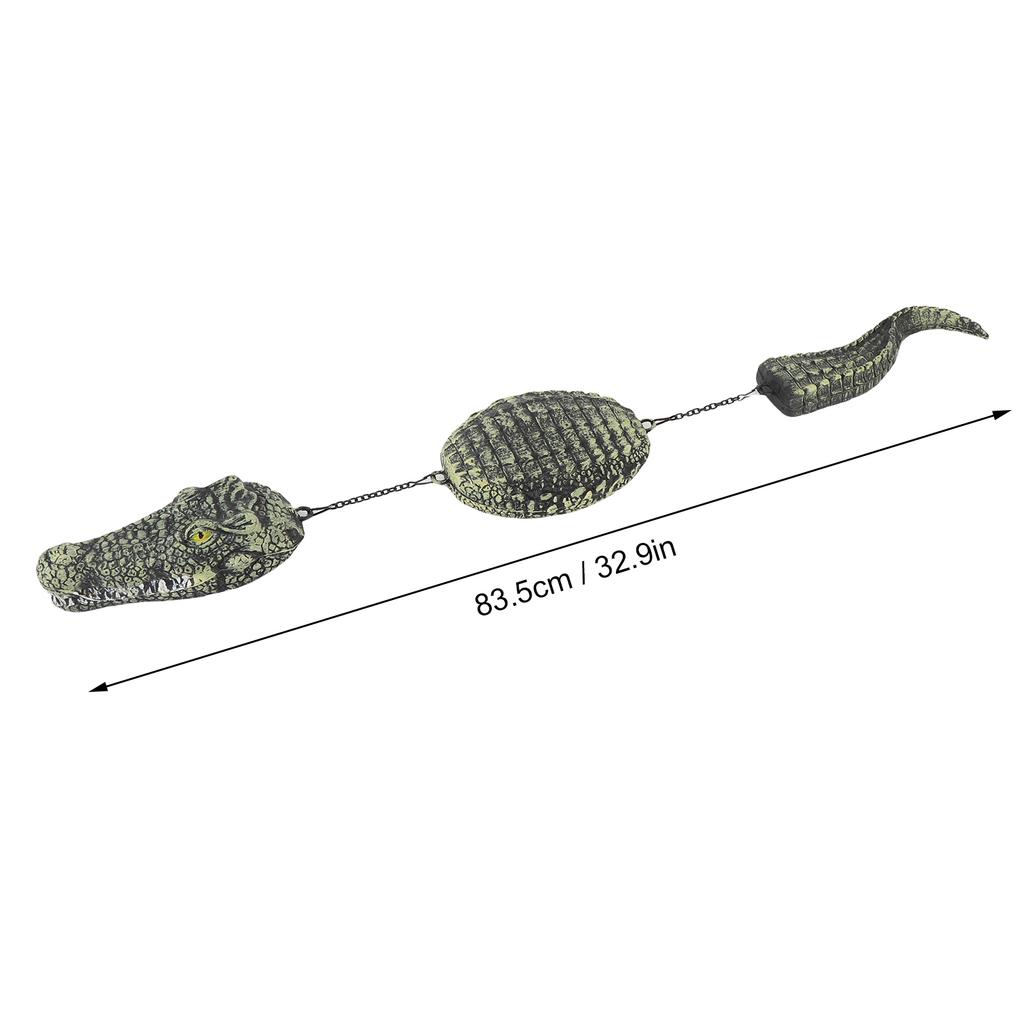 Simulated Floating Crocodile Decoy 3 Segment Plastic Multifunctional Floating Sculpture Fade Proof for Garden Pool