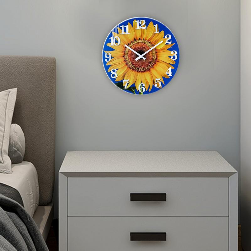Kitchen Wall Clock 12-Inch Silent Round Wood Analog Clock Battery Operated Aesthetic Room Decor For Bedroom Kitchen Bathroom