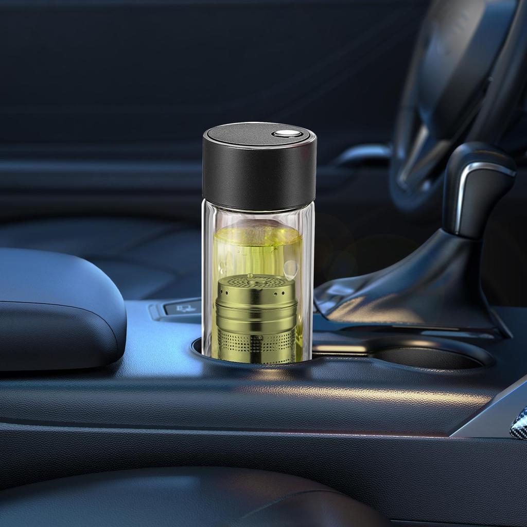Water Bottle With Filter Portable Tea Infuser 400ml High Temperature Resistant Drinkware With Magnetic Lid Double-Layer Water