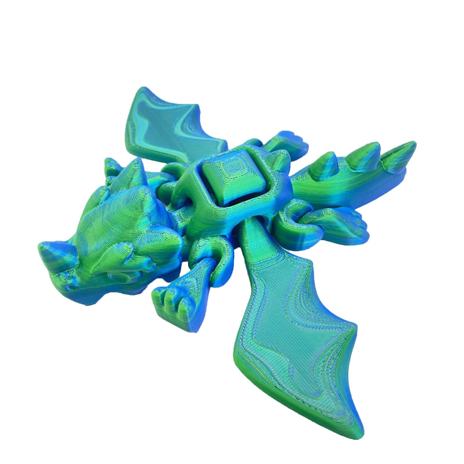 

3D-печатный дракон 3D-печатный шарнирный дракон Игрушка-кристаллический дракон Игрушки для взрослых и детей Таинственный дракон One Size зелёный