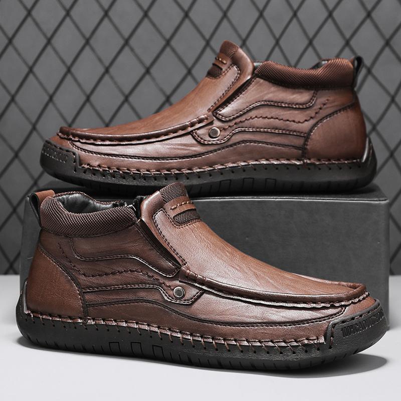 38-48 Handgefertigte Echte Lederstiefel Herrenschuhe Bequeme Stiefeletten Für Herren Freizeitschuhe Große Größen Werkzeugschuhe
