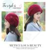 Women's Thick Velvet-Lined Rabbit Fur Knit Beret for Autumn/Winter: Korean Style with Ear Protection
