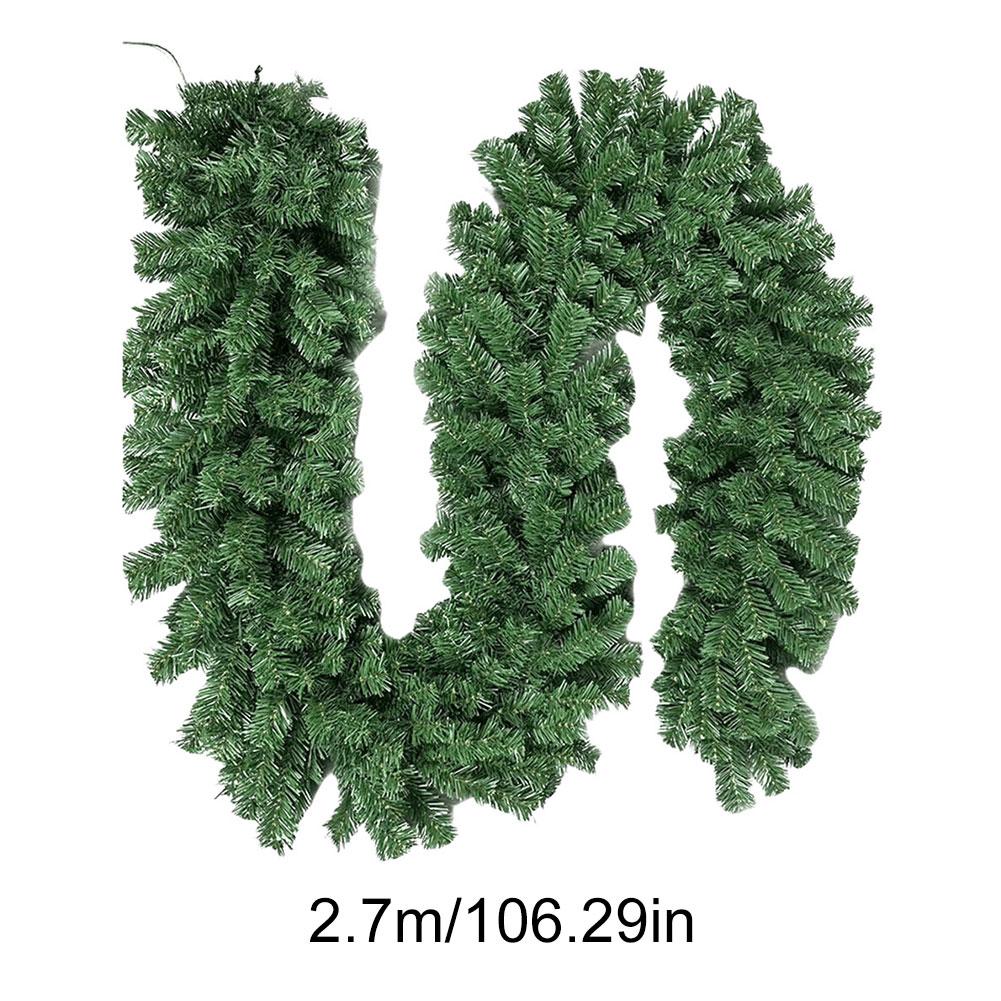 2.7M Artificial Wreath Artificial Christmas Garland Bushy Pine Decoration 180/220 Tips Green for Wall Fireplace