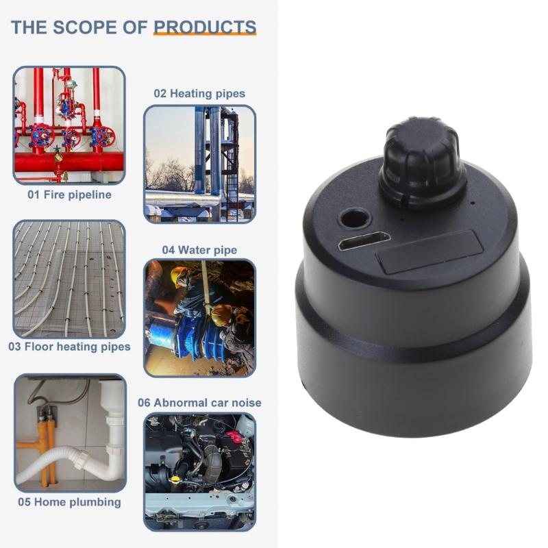 Water Leakage Detector Wall Pipe Leaking Sound Amplification Noise Reduction Security Fire Pipeline Auto Detection Tools