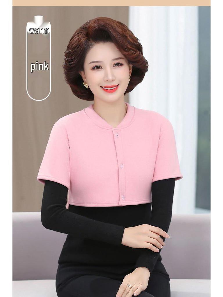 Velvet Maternity Cardigan: Shoulder & Waist Protection, Short Sleeve, Warm Sleepwear for Autumn & Winter